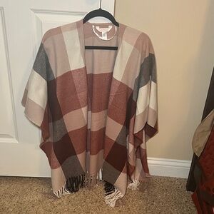 LC Lauren Conrad Pink and Cream Poncho